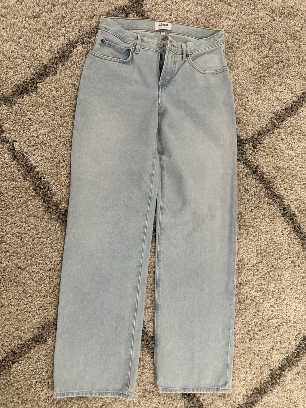 Agolde Light Wash Straight-Leg Jeans